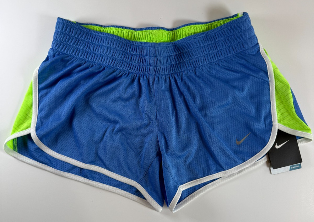 Nike Dri-FIT Running Shorts Women's Medium Blue Volt Neon Lined NWT 573748-402
